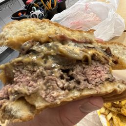 Burger cooked medium