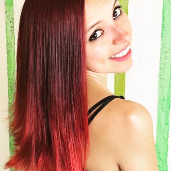 PrattStyling Mobile Salon - Vibrant, Shiny, Healthy, Beautiful Red Ombré.  What better way to start your Hawai'i Vacation - Hair Stylists Near Me - Waikiki, Hawaii