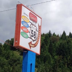 Stewart's 58 Drive-in - Here's the sign! Right next to Les Schwab, and across from the Best Western motel.
