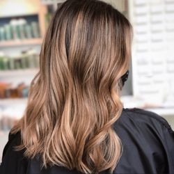 Sarah Crews - Melty balayage moment and I like it a-"latte" (I know, an over done joke.) Perfectly lived in color is my specialty. I'm Balayage certified
