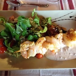 Auberge du Lavoir - Brochette de gambas sauce citronnée