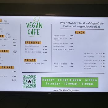 Black Leaf Vegan - Menu - Vegan Near Me - Indianapolis, Indiana