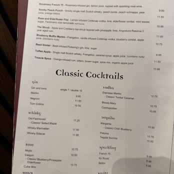 David Bann - Cocktails Menu - Vegetarian Near Me - Edinburgh, EDH