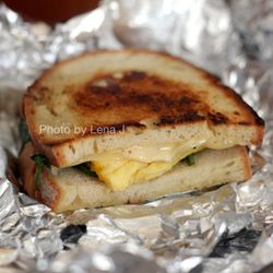 The Bread Company - Grab & Go Sandwich with Spinach ($5) - egg, dijionnaise, cheese, served on toasted bread