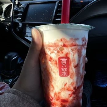 Gong Cha - Strawberry almond jelly - Bubble Tea Near Me - Austin, Texas Gong Cha - Strawberry almond jelly - Bubble Tea Near Me - Austin, Texas