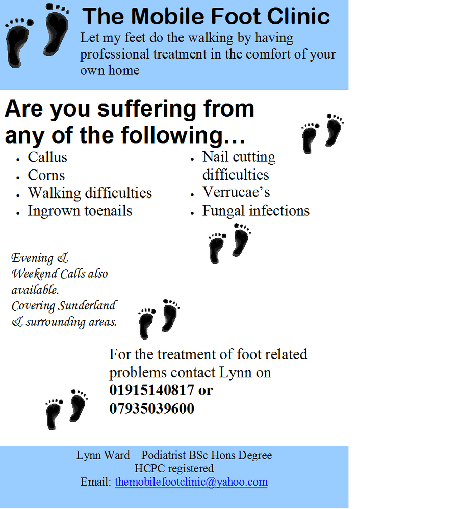 THE MOBILE FOOT CLINIC Sunderland, Tyne and Wear, United Kingdom