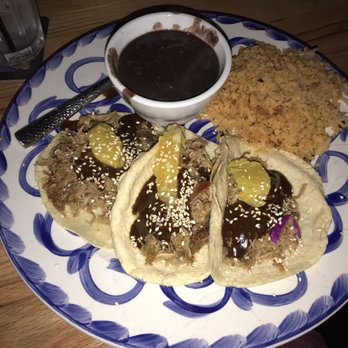 Ambriza - Duck Confit Tacos with mole sauce. So much flavor the duck was very tender melt in your mouth. - Mexican Near Me - Houston, Texas