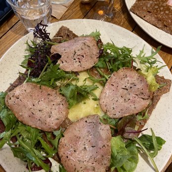 Epicerie Breizh - Sausage (tripe) texture with greens and mashed potatoes - Creperies Near Me - Paris, 75 Epicerie Breizh - Sausage (tripe) texture with greens and mashed potatoes - Creperies Near Me - Paris, 75
