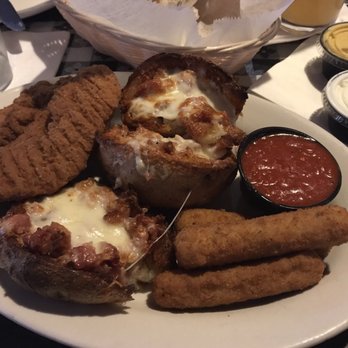 Seapoint Restaurant - Appetizer of mozzarella sticks, potato skins and chicken fingers - Bars Near Me - Boston, Massachusetts