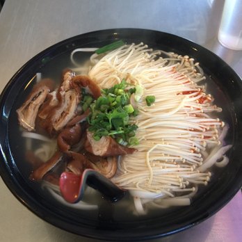 King Noodle - Mushrooms, pork intestine, and noodles - yum! - Noodles Near Me - Seattle, Washington