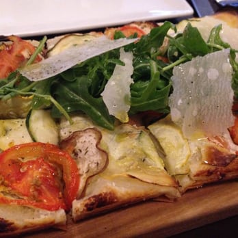 Therapy - Summer squash flatbread ($16) - summer squash, lemon, thyme, goat cheese, tomato - Bars Near Me - Las Vegas, Nevada Therapy - Summer squash flatbread ($16) - summer squash, lemon, thyme, goat cheese, tomato - Bars Near Me - Las Vegas, Nevada