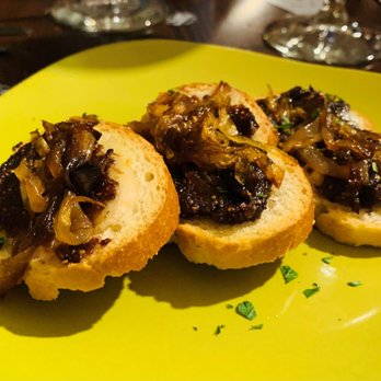Sprout Personal Chef Services - Crostini with fig jam, carmelized onions and gorgonzola - Personal Chefs Near Me Sprout Personal Chef Services - Crostini with fig jam, carmelized onions and gorgonzola - Personal Chefs Near Me