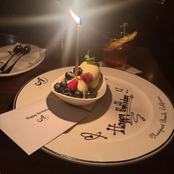 A Restaurant - Birthday desert - New American Near Me - Newport Beach, California