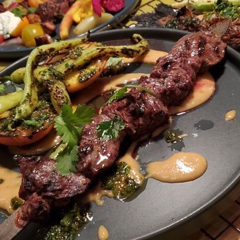 Shukette - Steak kebab...meat was tender and the green sauce was delicious - Middle Eastern Near Me - New York, New York Shukette - Steak kebab...meat was tender and the green sauce was delicious - Middle Eastern Near Me - New York, New York