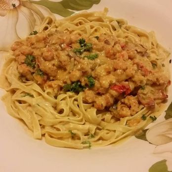Perry's Catering - Creamy Cajun Crawfish Sauce on a bed of linguine - Caterers Near Me Perry's Catering - Creamy Cajun Crawfish Sauce on a bed of linguine - Caterers Near Me