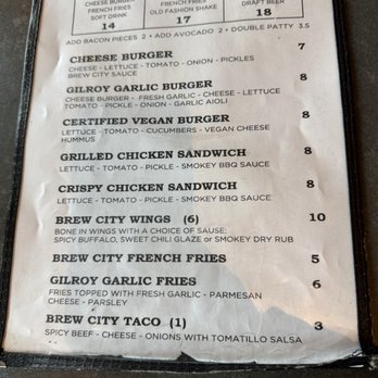 Brew City Burgers - Menu (Nov 2025) - Burgers Near Me - Gilroy, California