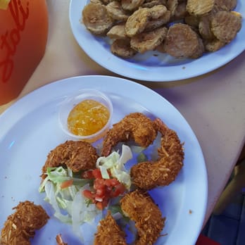 Dublin Deck - Coconut shrimp - $11, tiny and too crispy. Fried pickles - $11, no taste to them. . - New American Near Me - Patchogue, New York