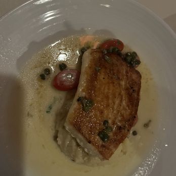 Rusty Pelican - Halibut in lemon sauce with mashed potatoes - Seafood Near Me - Newport Beach, California Rusty Pelican - Halibut in lemon sauce with mashed potatoes - Seafood Near Me - Newport Beach, California