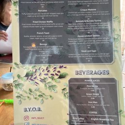 The brunch menu The brunch menu