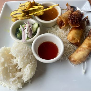 Kao Sarn Thai Cuisine - Chicken Satay and Shrimp Roll - Thai Near Me - Richmond, California Kao Sarn Thai Cuisine - Chicken Satay and Shrimp Roll - Thai Near Me - Richmond, California