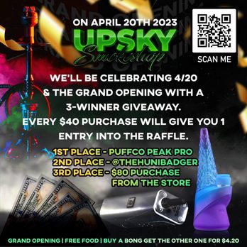 UpSky Smoke Shop - Grand opening and 4/20 - Tobacco Shops Near Me - Whittier, California UpSky Smoke Shop - Grand opening and 4/20 - Tobacco Shops Near Me - Whittier, California