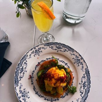 The Bloom Lounge - Pineapple Mimosa and Pork Bell Croissant - Breakfast & Brunch Near Me - Plano, Texas