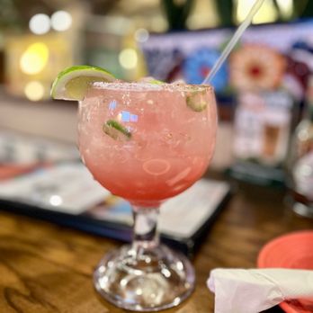 Frontera Grill - a pink cocktail with a lime garnish - Mexican Near Me - Manchester, Connecticut