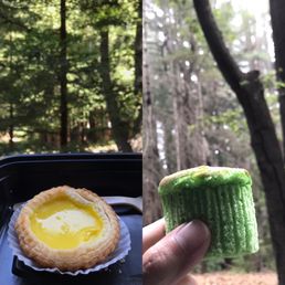 Pandan pandan (hard to find in DC) and egg tart (from their discounted dozen deal)! Pandan pandan (hard to find in DC) and egg tart (from their discounted dozen deal)!