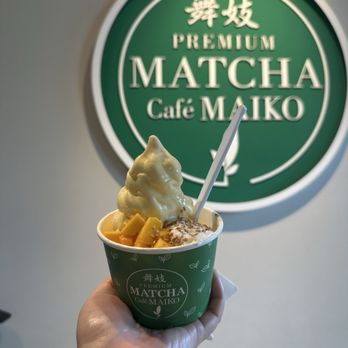 Premium Matcha Cafe Maiko - Mango Soft Serve Ice Cream with Sticky Rice (seasonal/limited time item) - Cafes Near Me - Frisco, Texas