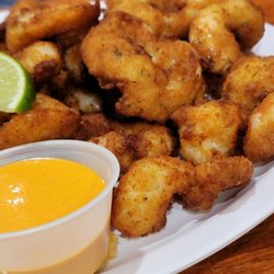 Carnitas Michoacan - Camarones Empinazados (breaded shrimp) plate