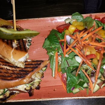 The Auction House - grilled veggie panini with house salad - Pubs Near Me - Halifax, Nova Scotia