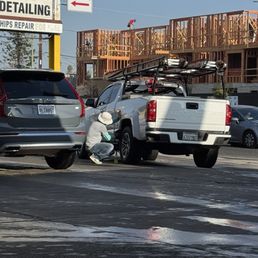 Work truck getting serviced