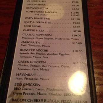 The Pump House Brewery and Restaurant - 10pm- Midnight Menu - Breweries Near Me - Moncton, New Brunswick