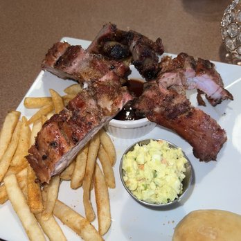 Arnolds BAR-B-QUE & Grill - Half slab of ribs with fries and coleslaw - Barbeque Near Me - Memphis, Tennessee