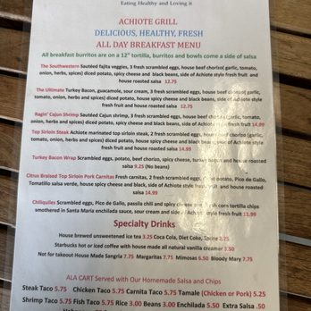 Achiote Grill - Menu - Mexican Near Me - Huntington Beach, California