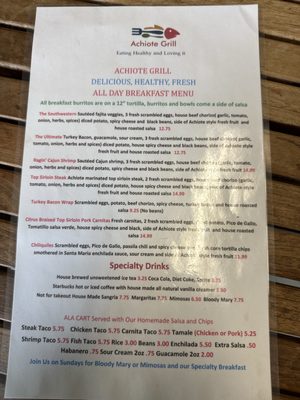 Menu photo 1 Achiote Grill Huntington Beach, CA