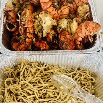 Hott Catering - Lobster tails and garlic noodles. Half-eaten. - Caterers Near Me - San Marcos, California Hott Catering - Lobster tails and garlic noodles. Half-eaten. - Caterers Near Me - San Marcos, California