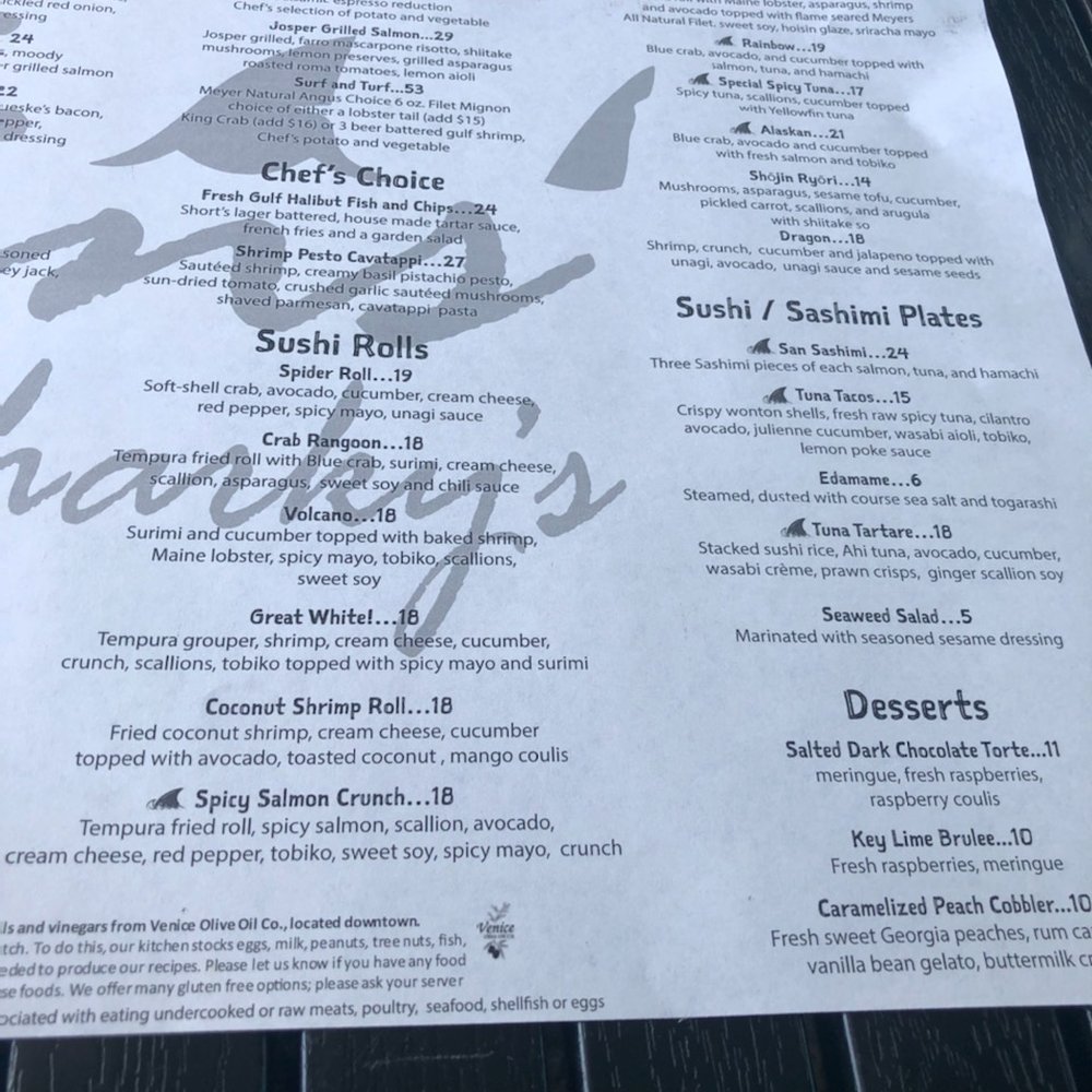 Fins At Sharky's - Love to try some sashimis yum or dragon roll (minus jalapeño) next time! - Steakhouses Near Me - Venice, Florida Fins At Sharky's - Love to try some sashimis yum or dragon roll (minus jalapeño) next time! - Steakhouses Near Me - Venice, Florida