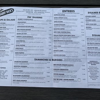 Crabby Dick’s - Menu - Seafood Near Me - Rehoboth beach, Delaware Crabby Dick’s - Menu - Seafood Near Me - Rehoboth beach, Delaware