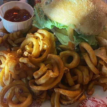 Roscoes - Burger Al Pastor with curly fries - Delis Near Me - Chino Hills, California Roscoes - Burger Al Pastor with curly fries - Delis Near Me - Chino Hills, California