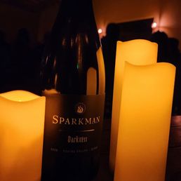 Darkness syrah in candlelight.