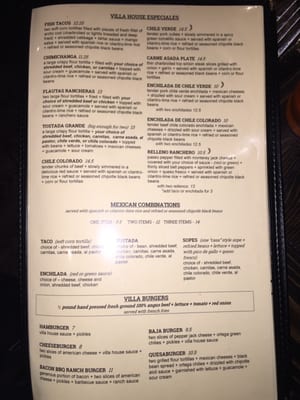 Menu photo 8 Villa Cantina Arroyo Grande, CA
