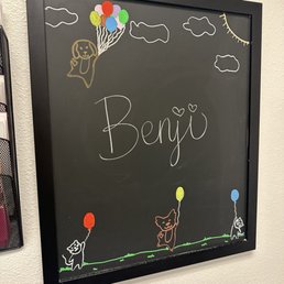 Welcoming sign in the exam room