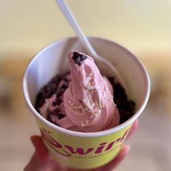 Gelato of the Week (strawberry) with dark chocolate and coconut toppings - wonderful!