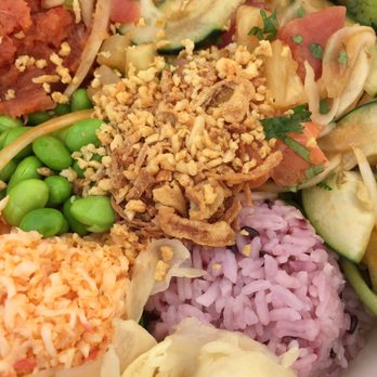 Roll Factory by Straycat Kitchen - Medium poke bowl up close - Poke Near Me - Pasadena, California