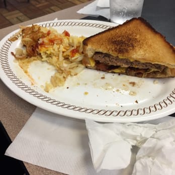 Waffle House - Patty Melt with smothered hash brown & cheese. This was very good! - American Near Me - Shreveport, Louisiana Waffle House - Patty Melt with smothered hash brown & cheese. This was very good! - American Near Me - Shreveport, Louisiana
