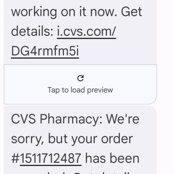CVS Pharmacy - The text message of cancellation - Drugstores Near Me - Bakersfield, California CVS Pharmacy - The text message of cancellation - Drugstores Near Me - Bakersfield, California