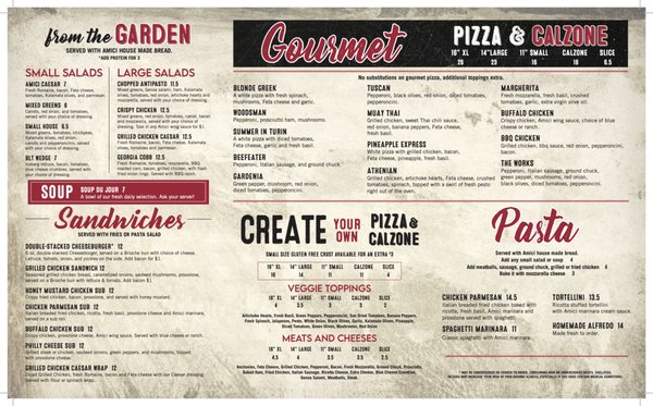 Menu photo 3 Amici - Madison Madison, GA