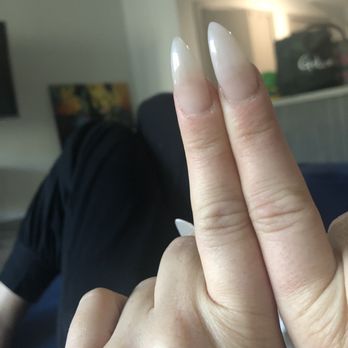 Nailworks & Spa - left is what I came in with and the right is what he did. - Nail Salons Near Me - Los Angeles, California Nailworks & Spa - left is what I came in with and the right is what he did. - Nail Salons Near Me - Los Angeles, California