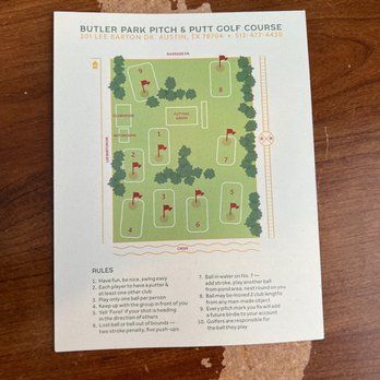 Butler Pitch & Putt - Score card course layout - Golf Near Me - Austin, Texas Butler Pitch & Putt - Score card course layout - Golf Near Me - Austin, Texas